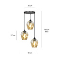 Emibig Emibig Lámpara colgante redonda 3L de vidrio ámbar 3x E27 - Ideal para crear un ambiente cálido en cualquier habitación
