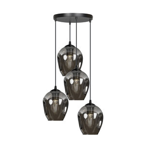 Nokia round 4L smoked glass hanging lamp 4x E27