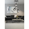 Nokia round 4L smoked glass hanging lamp 4x E27