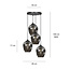 Nokia ronde 4L gerookt glas hanglamp 4x E27