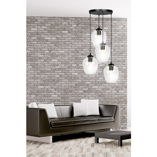 Nokia round 4L transparent glass hanging lamp 4x E27