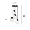 Emibig Emibig Lámpara colgante redonda 4L de vidrio transparente 4x E27 - Iluminación perfecta para cualquier espacio