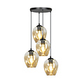 Emibig Emibig Lámpara colgante redonda 4L de vidrio ámbar 4x E27 - Ideal para crear un ambiente acogedor