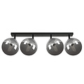 Emibig Emibig Imatra negro con bombillas de vidrio ahumado 4x E14 - Iluminación elegante para cualquier interior