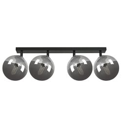 Emibig Imatra noir avec ampoules en verre fumé 4x E14