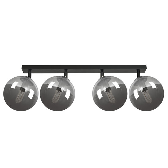 Emibig Emibig Imatra black with smoked glass bulbs 4x E14 - Stylish lighting for any interior