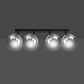 Emibig Emibig Imatra negro con bombillas de vidrio ahumado 4x E14 - Iluminación elegante para cualquier interior
