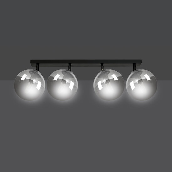 Emibig Emibig Imatra black with smoked glass bulbs 4x E14 - Stylish lighting for any interior