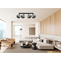 Emibig Emibig Imatra negro con bombillas de vidrio ahumado 4x E14 - Iluminación elegante para cualquier interior