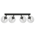 Emibig Emibig Imatra boules en verre noires et transparentes 4x E14 - Idéal pour un éclairage moderne et élégant