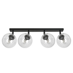 Emibig Imatra zwart en doorzichtige glazen bollen 4x E14