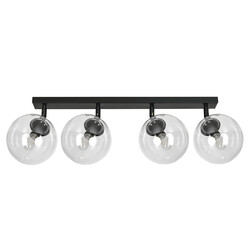 Imatra black and transparent glass bulbs 4x E14