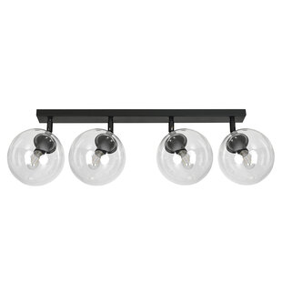 Imatra black and transparent glass bulbs 4x E14