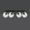 Imatra black and transparent glass bulbs 4x E14