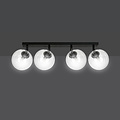 Emibig Emibig Imatra zwart en doorzichtige glazen bollen 4x E14 - Perfect voor een moderne en sfeervolle inrichting