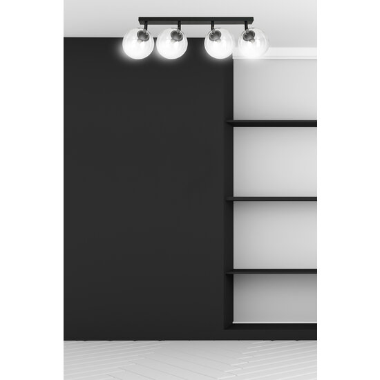 Emibig Emibig Imatra boules en verre noires et transparentes 4x E14 - Idéal pour un éclairage moderne et élégant