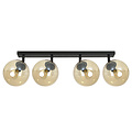 Imatra black and amber glass bulbs 4x E14