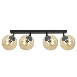 Imatra black and amber glass bulbs 4x E14