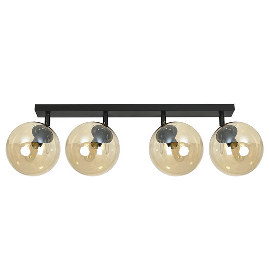 Emibig Emibig Imatra boules en verre noires et ambre 4x E14 - Éclairage idéal pour chaque espace
