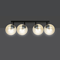 Emibig Emibig Imatra zwart en amber glazen bollen 4x E14 - Perfecte verlichting voor elke ruimte