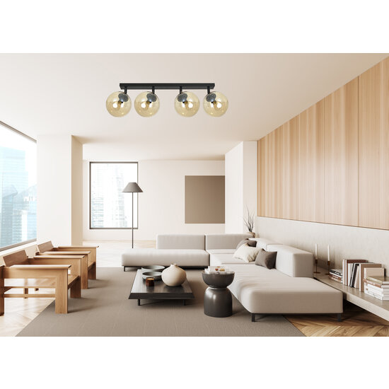 Imatra black and amber glass bulbs 4x E14