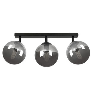 Imatra 3L black with fumed glass bulbs 3x E14