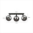 Imatra 3L black with fumed glass bulbs 3x E14