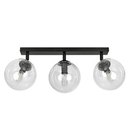 Emibig Imatra 3L black with transparent glass bulbs 3x E14