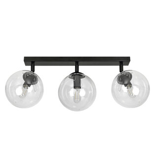 Emibig Imatra 3L black with transparent glass bulbs 3x E14