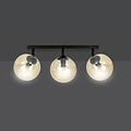 Emibig Emibig Imatra 3L zwart en amber glazen bollen 3x E14 - Perfecte sfeerverlichting voor elk interieur
