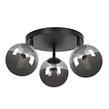 Emibig Emibig Imatra round 3L black with fumed glass bulbs 3x E14 - Ideal lighting for modern interiors