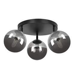 Emibig Imatra ronde 3L zwart met gefumeerd glas bollen 3x E14