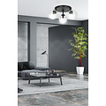 Imatra rond 3L noir avec ampoules verre transparent 3x E14