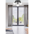Imatra rond 3L noir avec ampoules verre transparent 3x E14