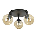 Emibig Emibig Imatra ronde 3L zwart en amber glazen bollen 3x E14 - Perfecte verlichting voor elke ruimte