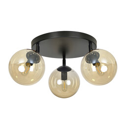 Imatra round 3L black and amber glass bulbs 3x E14