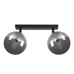 Emibig Imatra dubbele 2L zwart met gefumeerd glas bollen 2x E14