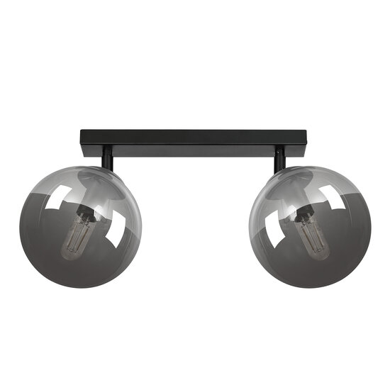 Emibig Emibig Imatra Double 2L schwarz mit Rauchglasbirnen 2x E14 - Skandinavisches Design für jeden Raum