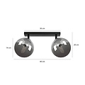 Emibig Emibig Imatra Double 2L schwarz mit Rauchglasbirnen 2x E14 - Skandinavisches Design für jeden Raum