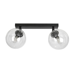 Emibig Imatra double ronde 2L noir avec ampoules en verre transparent 2x E14