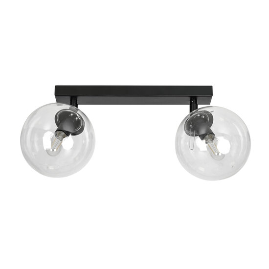 Emibig Emibig Imatra doppelt rund 2L schwarz mit transparenten Glasbirnen 2x E14 - Perfekte Beleuchtung für jeden Raum