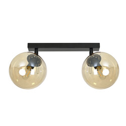 Imatra double round 2L black and amber glass bulbs 2x E14