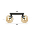 Emibig Emibig Imatra doble redonda 2L bombillas de vidrio negro y ámbar 2x E14 - Iluminación ideal para cualquier espacio