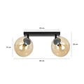Emibig Emibig Imatra dubbel ronde 2L zwart en amber glazen bollen 2x E14 - Perfecte verlichting voor elke ruimte