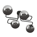 Emibig Emibig Kangasala playful 4L ceiling lamp black with smoked glass bulbs E14 - Ideal lighting for any space
