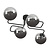 Kangasala playful 4L ceiling lamp black with smoked glass bulbs E14