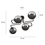 Kangasala playful 4L ceiling lamp black with smoked glass bulbs E14