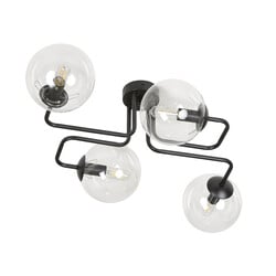 Emibig Kangasala coole 4L Deckenleuchte schwarz mit transparenten Glasbirnen E14