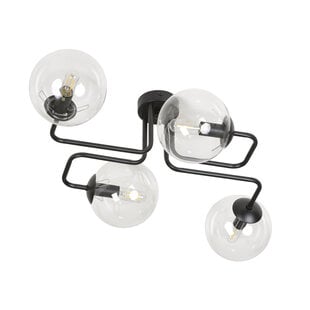 Emibig Kangasala cool 4L lampe de plafond noire avec ampoules en verre transparent E14