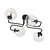 Kangasala toffe 4L plafondlamp zwart met transparant glas bollen E14